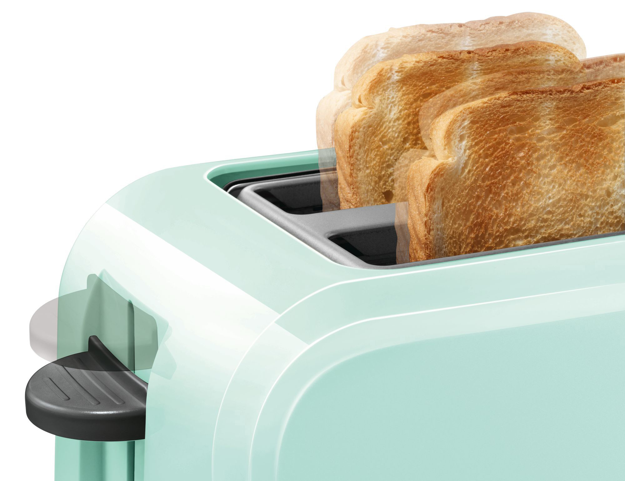 BOSCH TAT3A012 Toaster Mint/Schwarzgrau (980 Watt, Schlitze: 2)