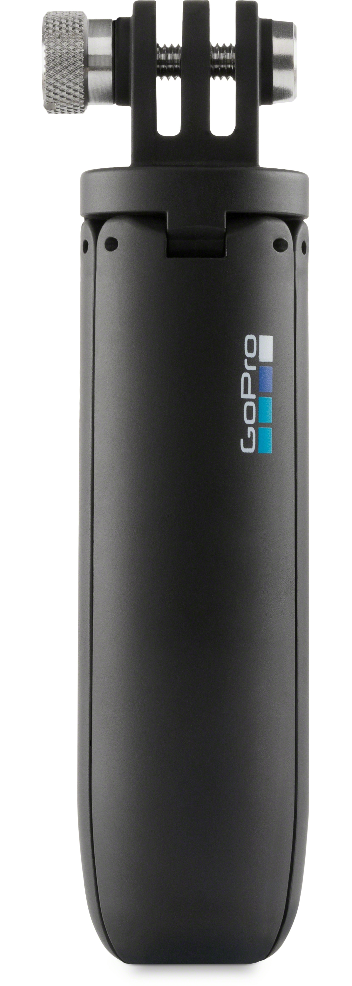 Black GoPro stick. It has a handle, the GoPro logo, and a mount for a camera at the top.