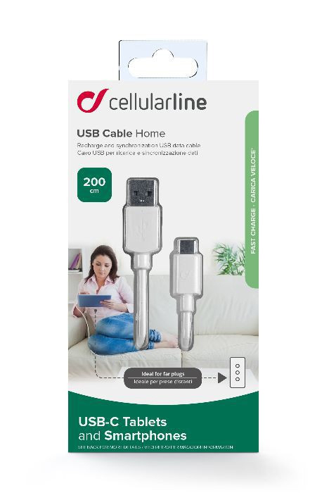 CELLULAR LINE cavo di carico - Cavo di ricarica e trasmissione dati (Bianco)
