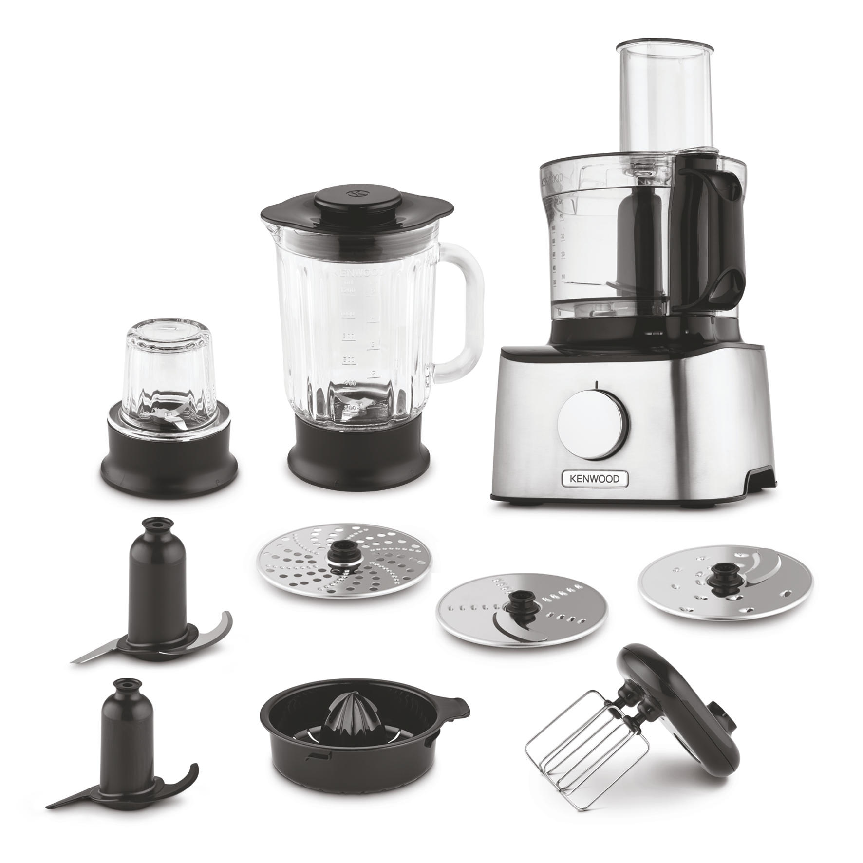 KENWOOD Multipro Compact FDM303SS, edelstahl Kompakte Küchenmaschine Silber (Rührschüsselkapazität: 2,1 l, 800 Watt)