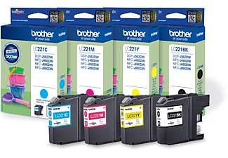 BROTHER LC-221VAL CMYBK VALUEPACK - Tintenpatrone (Schwarz, gelb, cyan, magenta)