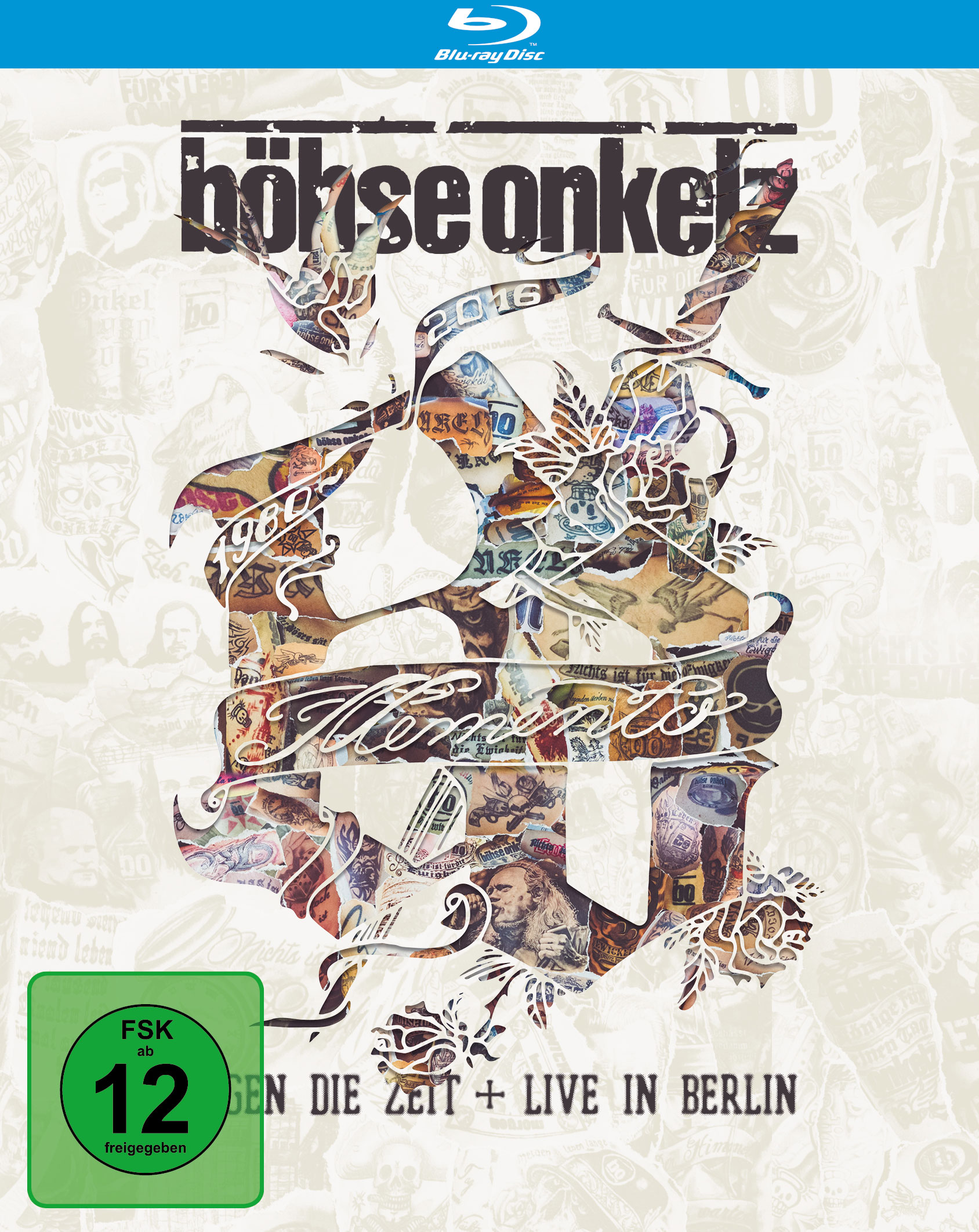 Blu-ray-Cover mit einer Collage von Bildern und Text, einschließlich einer grünen Bewertung.