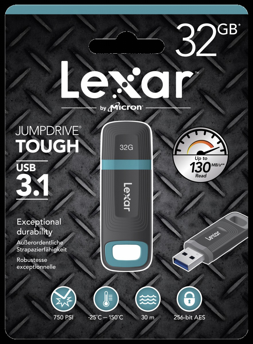 LEXAR JumpDrive USB-Stick, 32 GB, Schwarz/Grün
