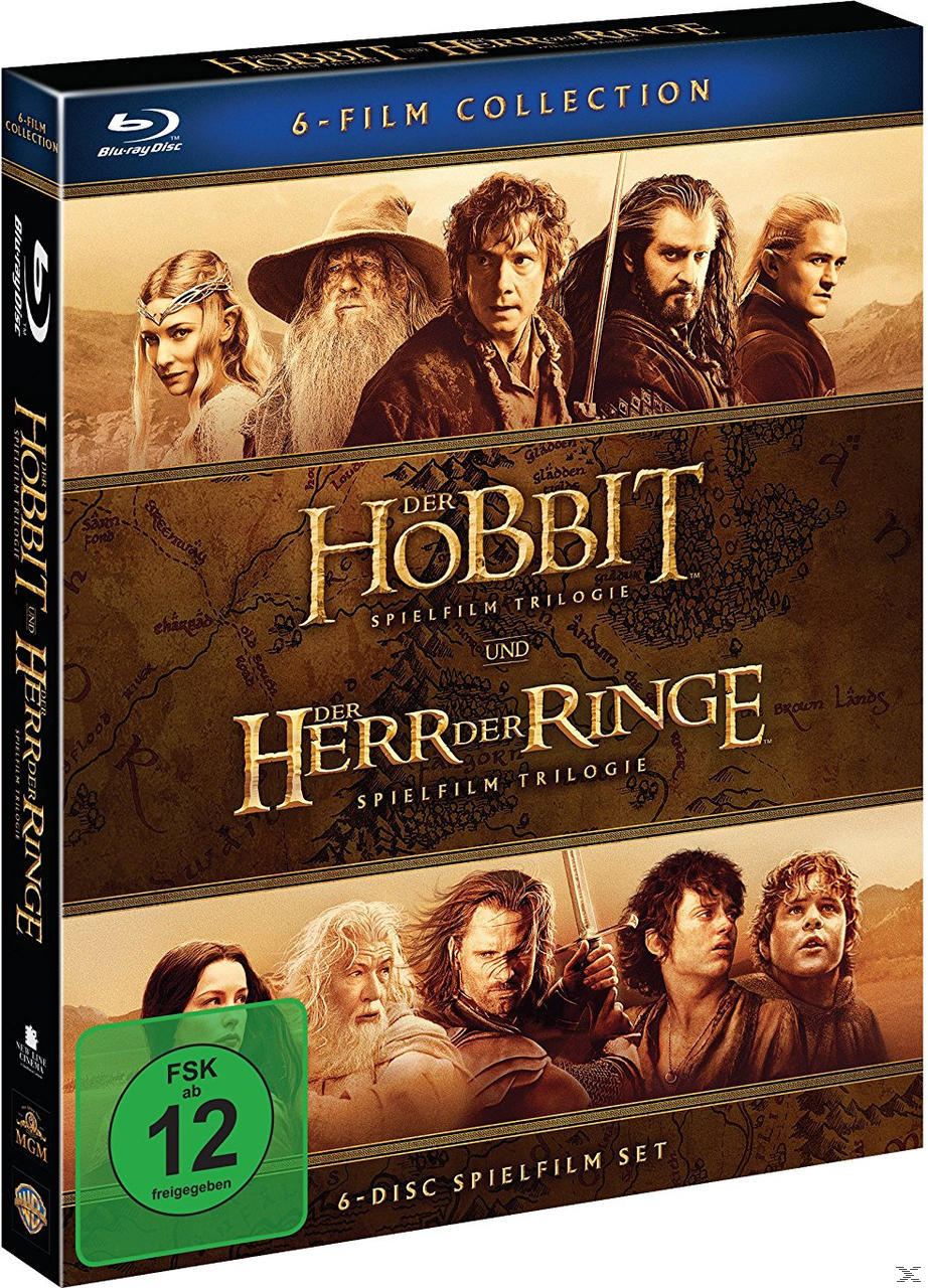The Hobbit und Herr der Ringe Film-Sammlung Box-Set. Enthält mehrere Charaktere.