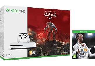 MICROSOFT Xbox One S 1TB + Halo Wars 2 + FIFA 18