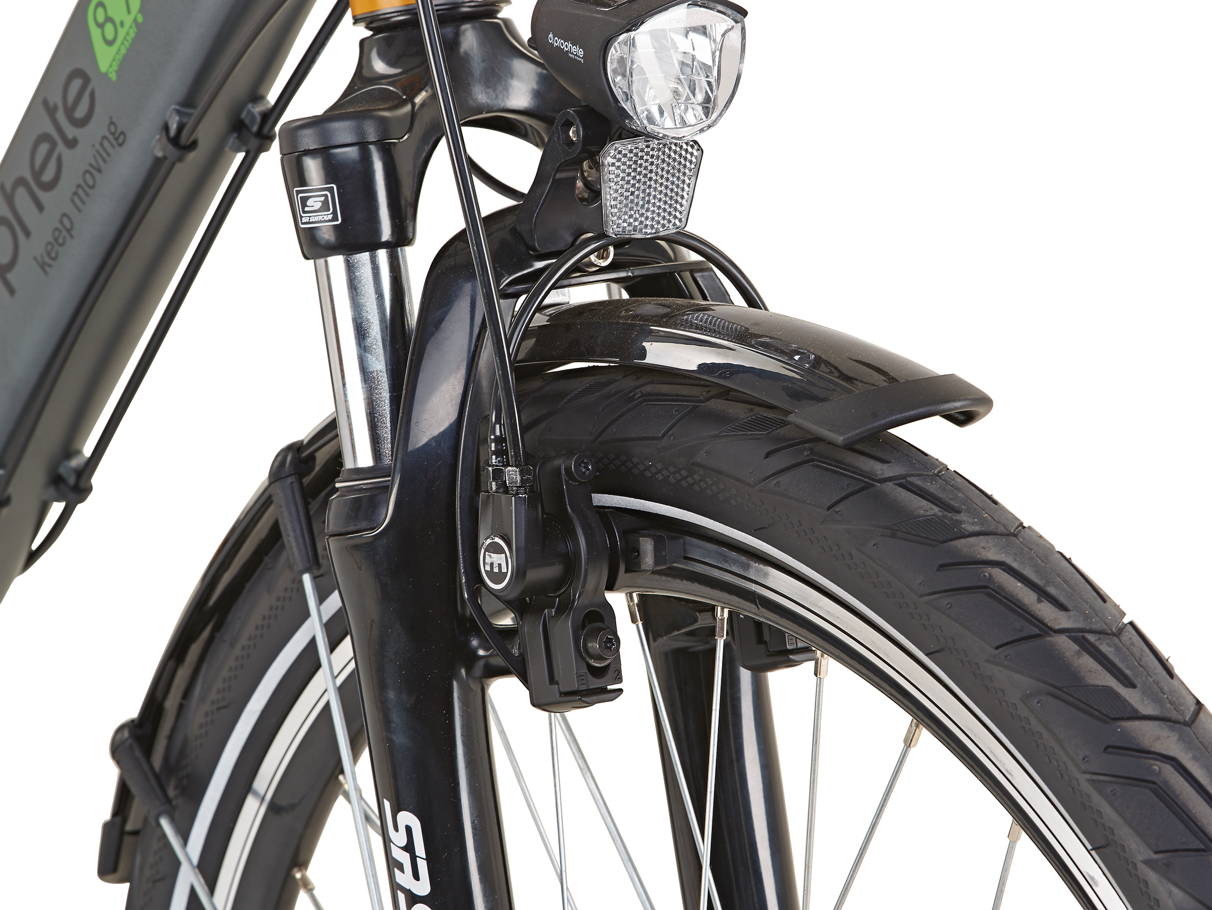 PROPHETE GENIESSER e8.7 Citybike (Laufradgröße: 28 Zoll, Damen-Rad, 374 Wh, Brilliant silber matt, Federgabel schwarz)