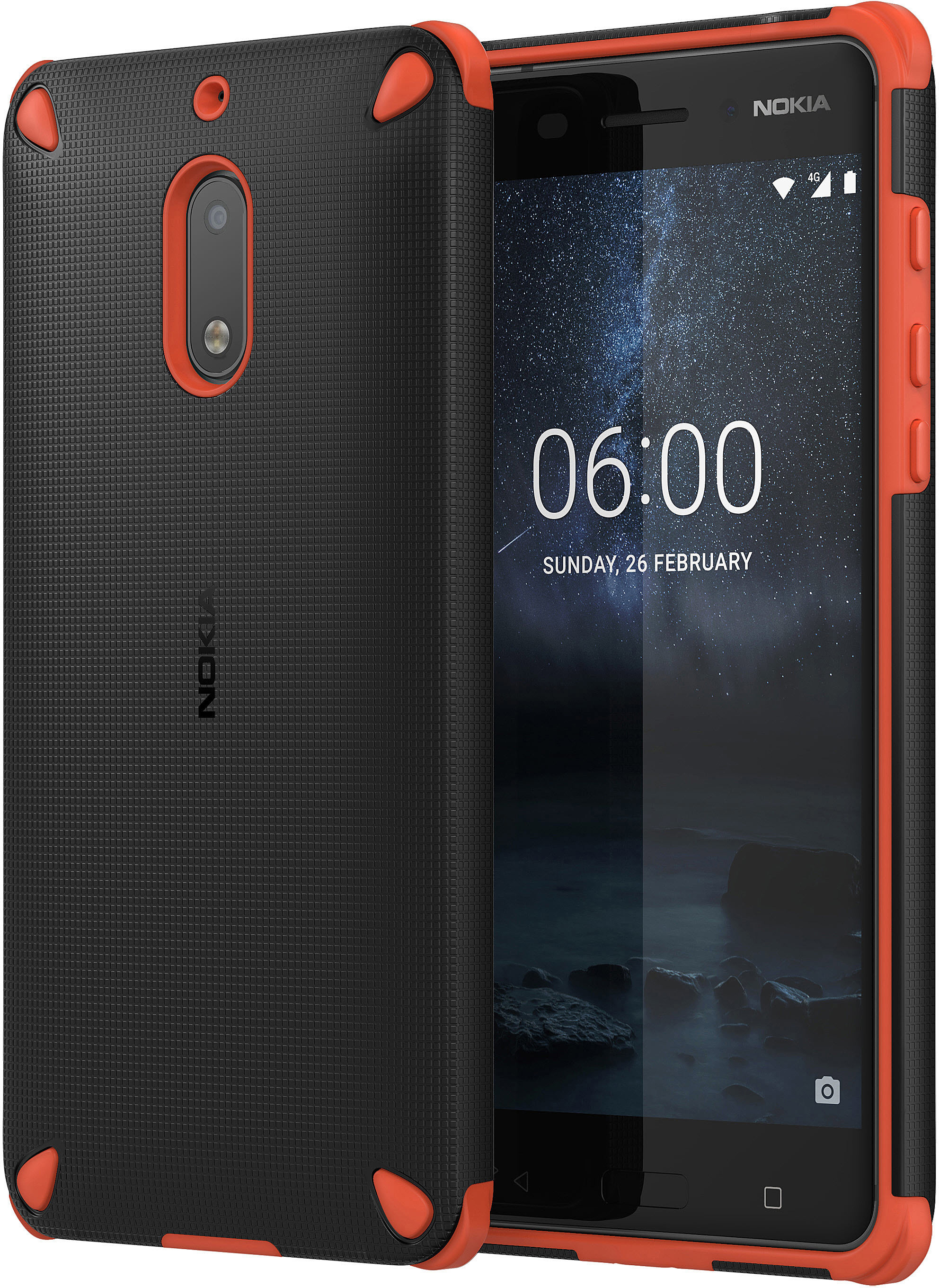 NOKIA Rugged Impact Case CC-501, Nokia, 6, Orange Backcover