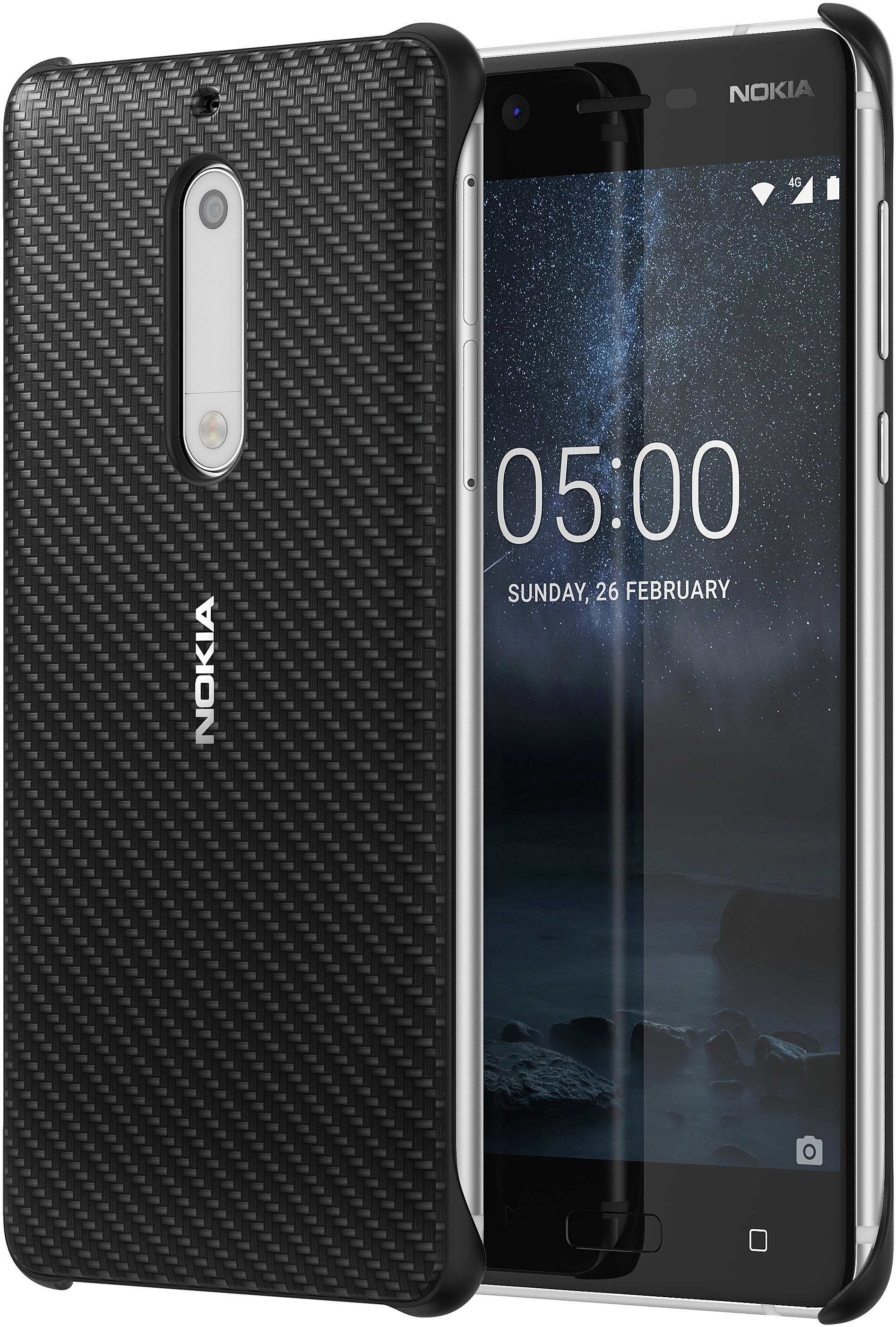 NOKIA Carbon Fibre Design Case Schwarz Nokia, CC-803, 5, Backcover
