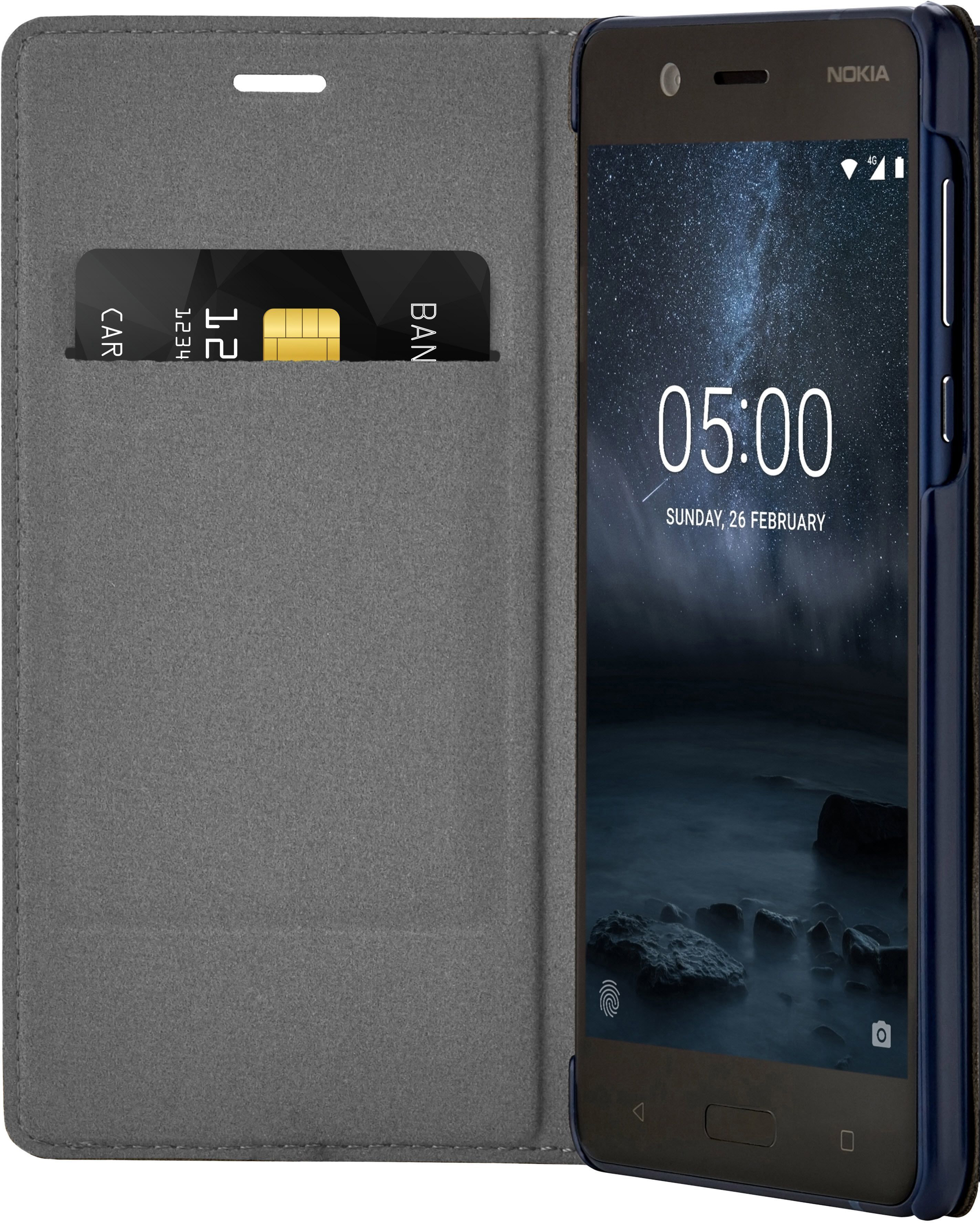 NOKIA Slim Flip Case CP-302, Bookcover, Nokia, 5, Schwarz