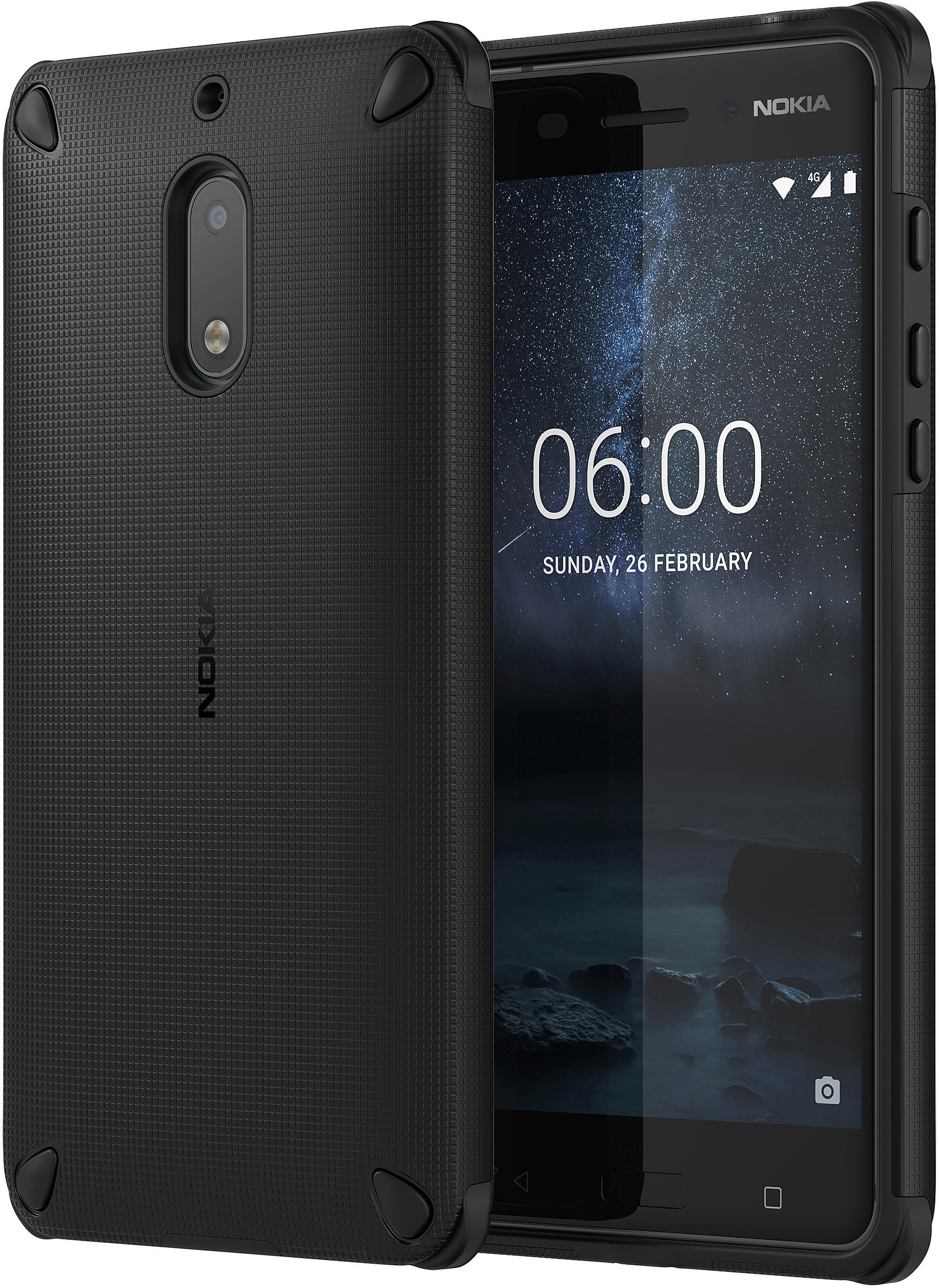 NOKIA Rugged Impact Case 6, Nokia Black, 6 for Pitch Schwarz Nokia Backcover, CC-501 Nokia