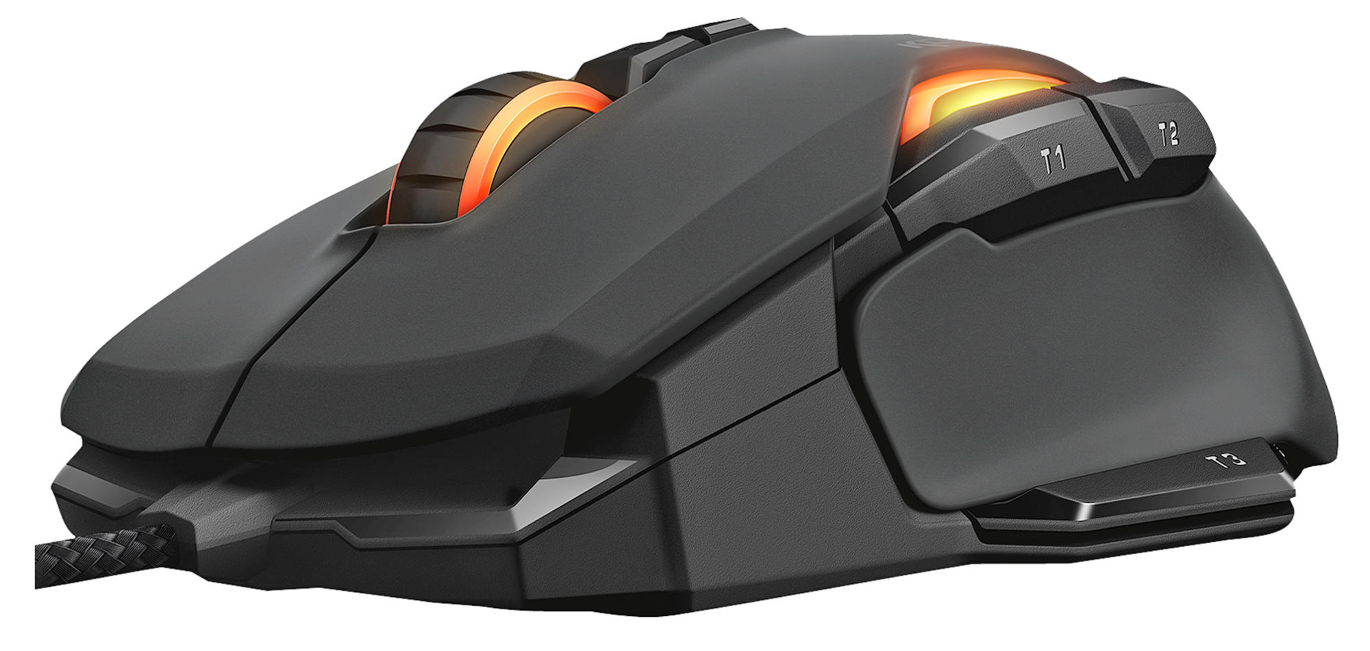 ROCCAT Kone Aimo Gaming Maus, Schwarz/Leuchtfarbe: Mehrfarbig