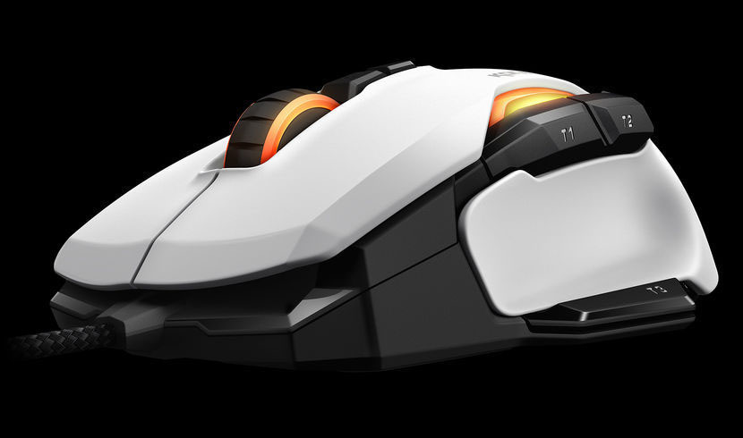 ROCCAT Kone Aimo Gaming Maus, Weiß/Leuchtfarbe: Mehrfarbig