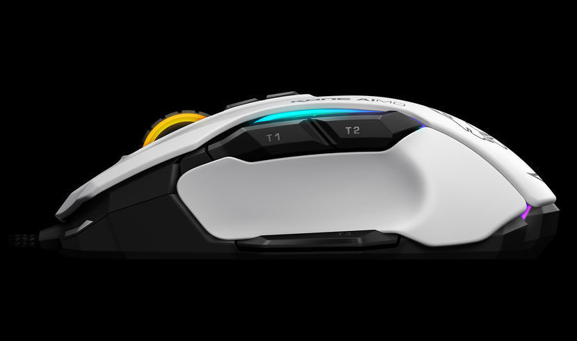 ROCCAT Kone Aimo Gaming Maus, Weiß/Leuchtfarbe: Mehrfarbig
