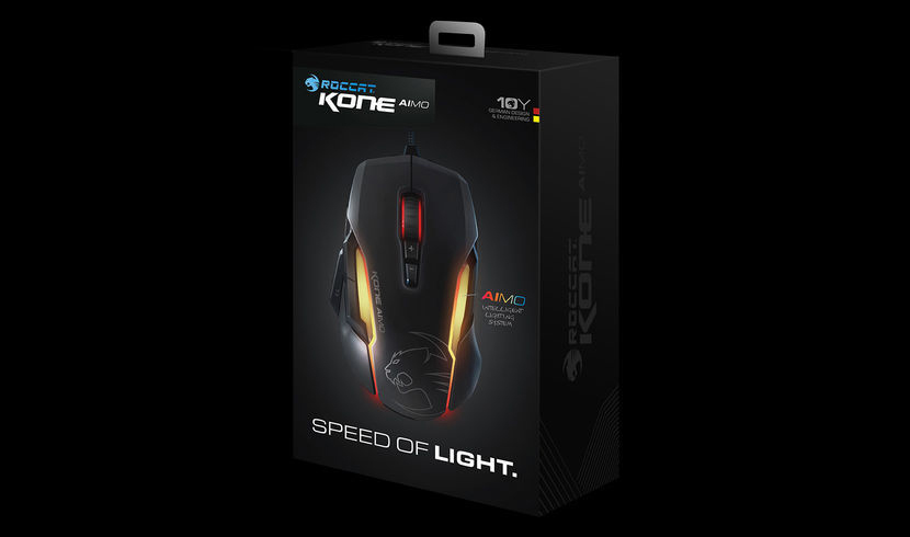 ROCCAT Kone Aimo Gaming Maus, Schwarz/Leuchtfarbe: Mehrfarbig
