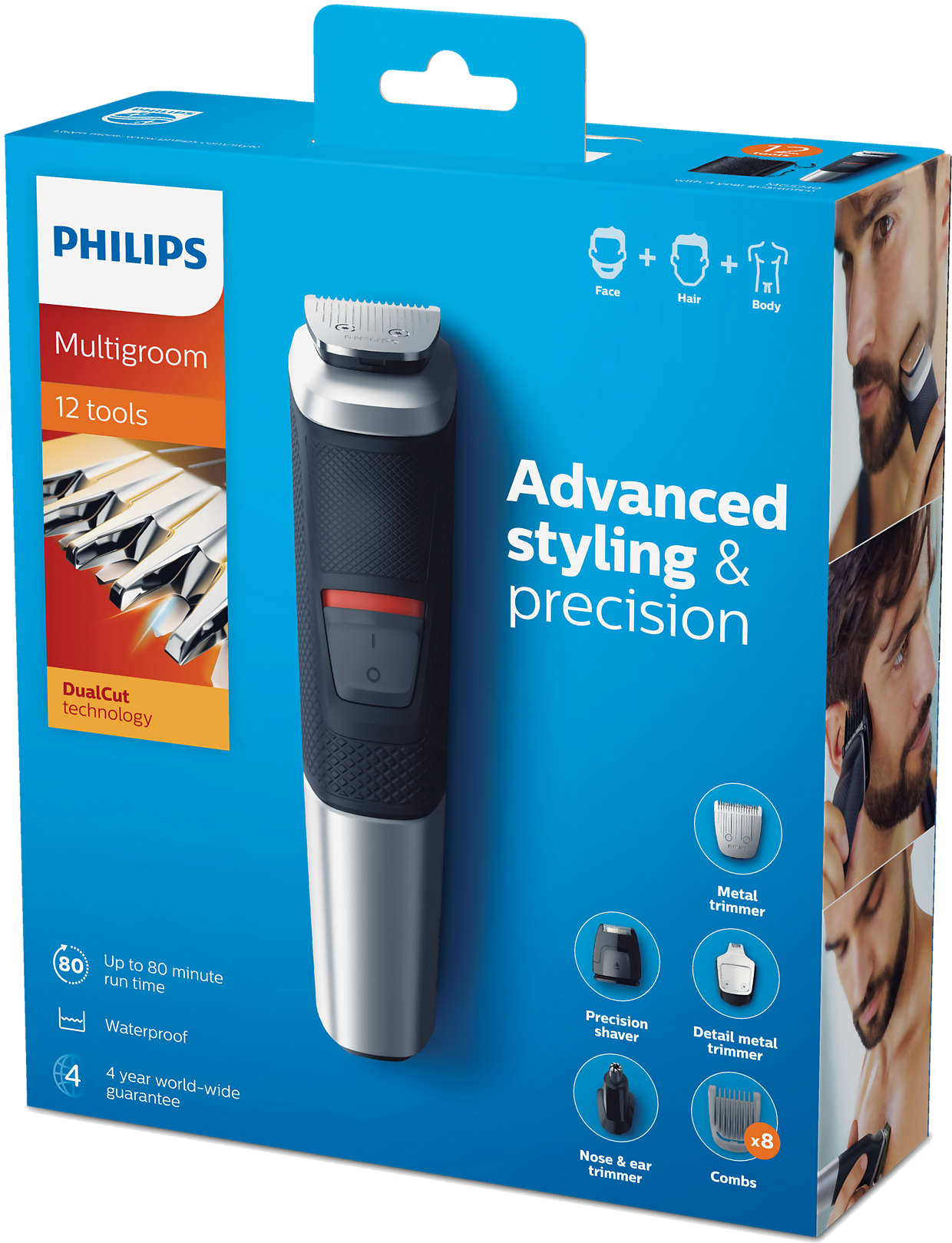 PHILIPS MG5740/15 Multigroom Series 5000 univerzális szőrtelenítő 12 az 1-ben, arcra hajra és testre
