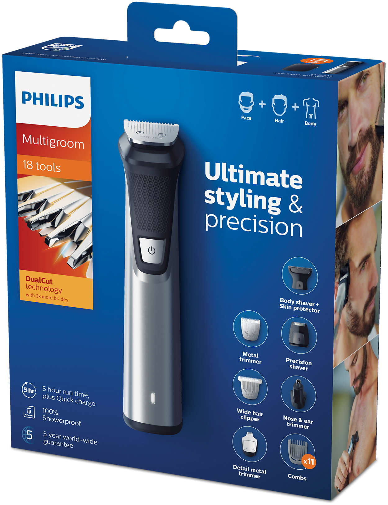 PHILIPS MG7770/15 Multigroom series 7000 univerzális szőrtelenítő 18 az 1-ben arcra, hajra és testre