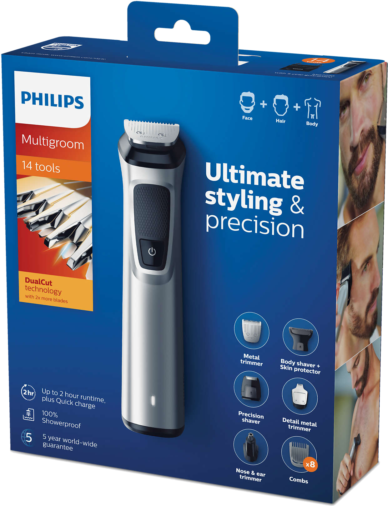PHILIPS MG7720/15 Multigroom series 7000 univerzális szőrtelenítő 14 az 1-ben arcra, hajra és testre