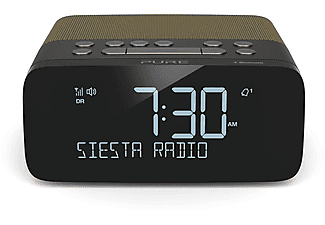 PURE DIGITAL Pure Siesta Rise S - Radiosveglia - DAB (radio digitale)+, VHF e Bluetooth - Oro - Radio con DAB+ (DAB, FM, Nero/Oro)