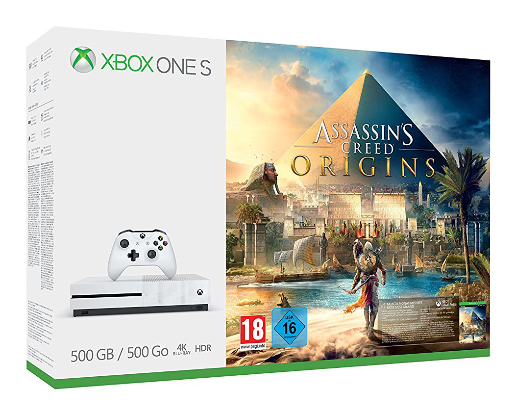 MICROSOFT Xbox One S 500GB Konsole - Assassins‘s Creed Origins Bundle