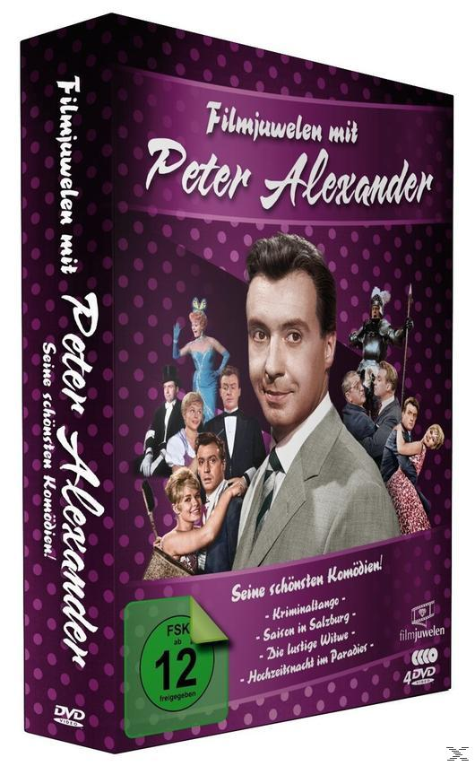 DVD-Box mit einem Mann im Anzug auf dem Cover. Lila Design.