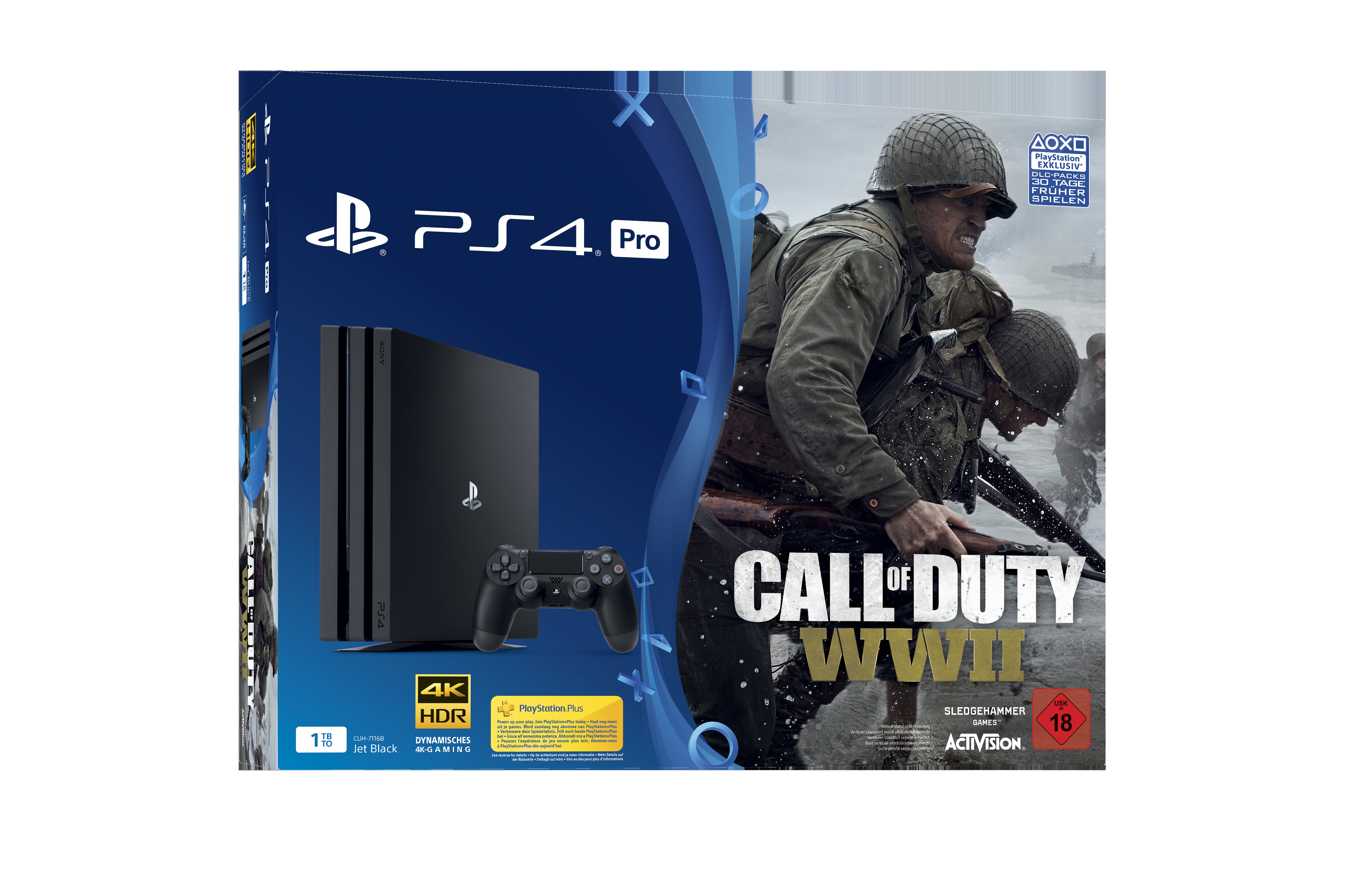 SONY PlayStation 4 Pro 1TB Schwarz + Call of Duty WWII + That's You Voucher