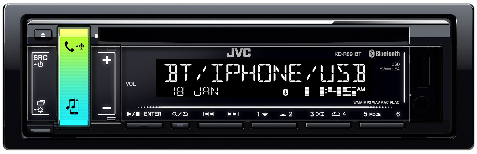 JVC KD-R891BT Autoradio 1 DIN, 50 Watt
