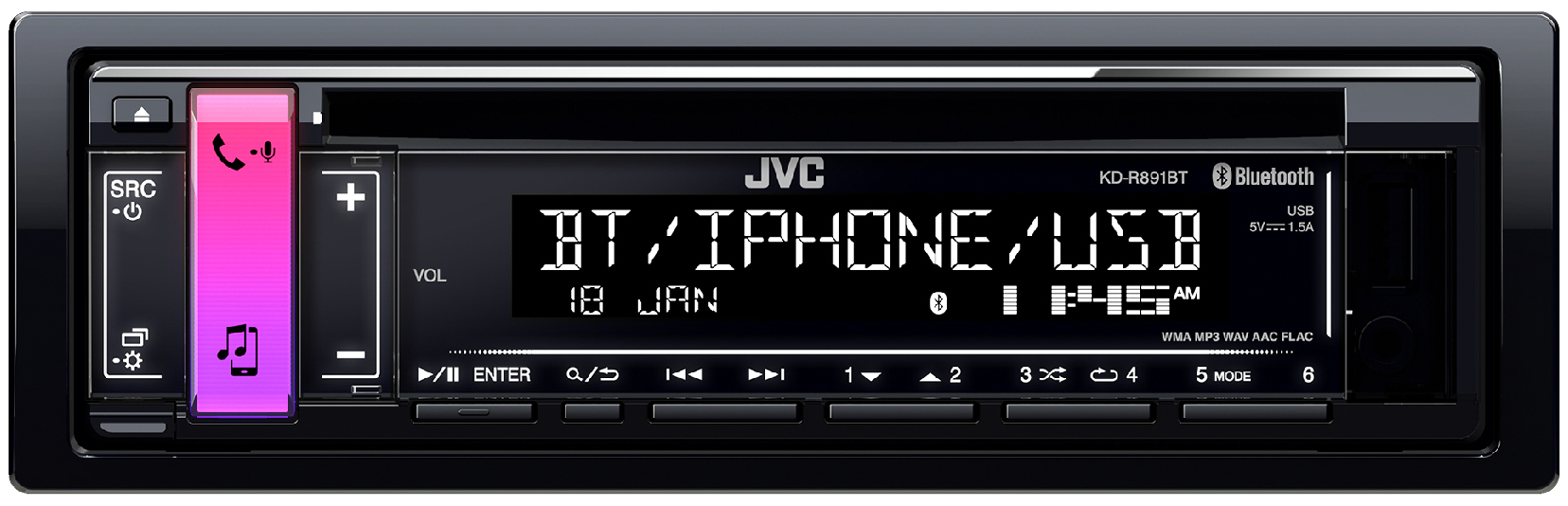 JVC KD-R891BT Autoradio 1 DIN, 50 Watt