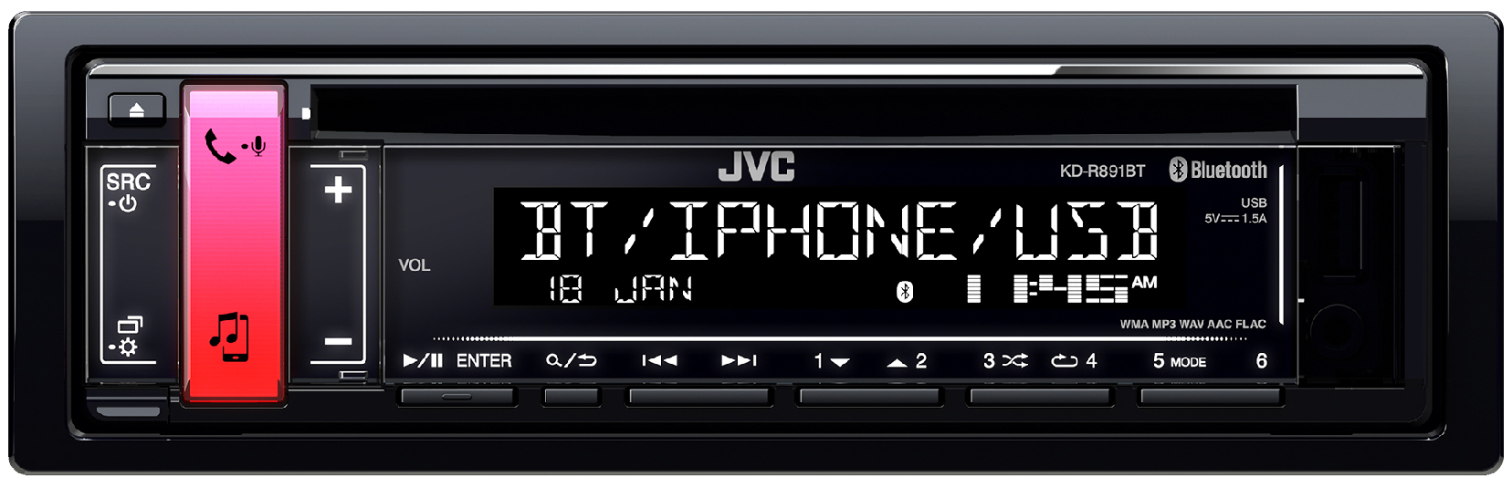 JVC KD-R891BT Autoradio 1 DIN, 50 Watt