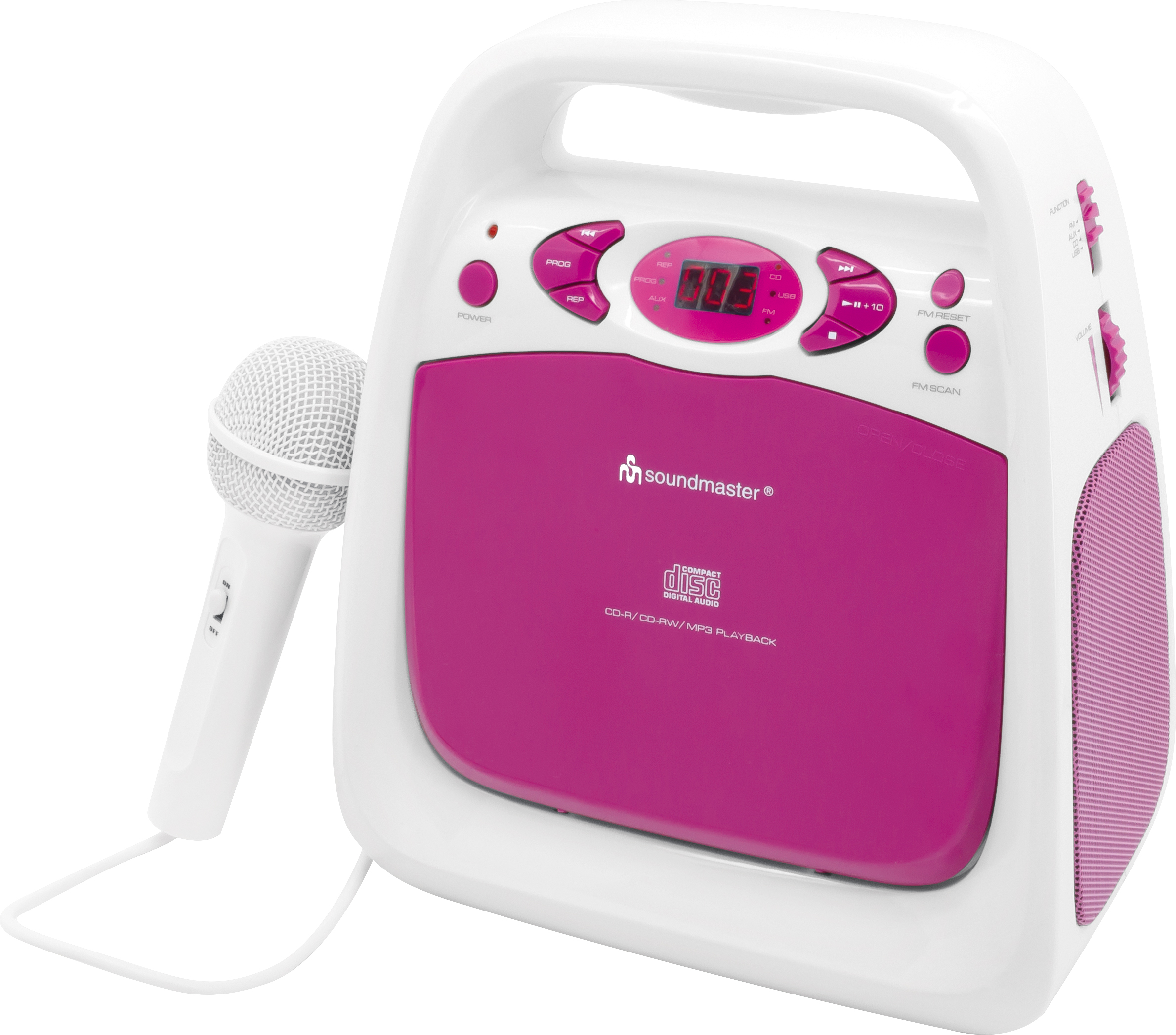 SOUNDMASTER KCD 50 - Tragbares CD-Radio (FM, Pink/weiss)