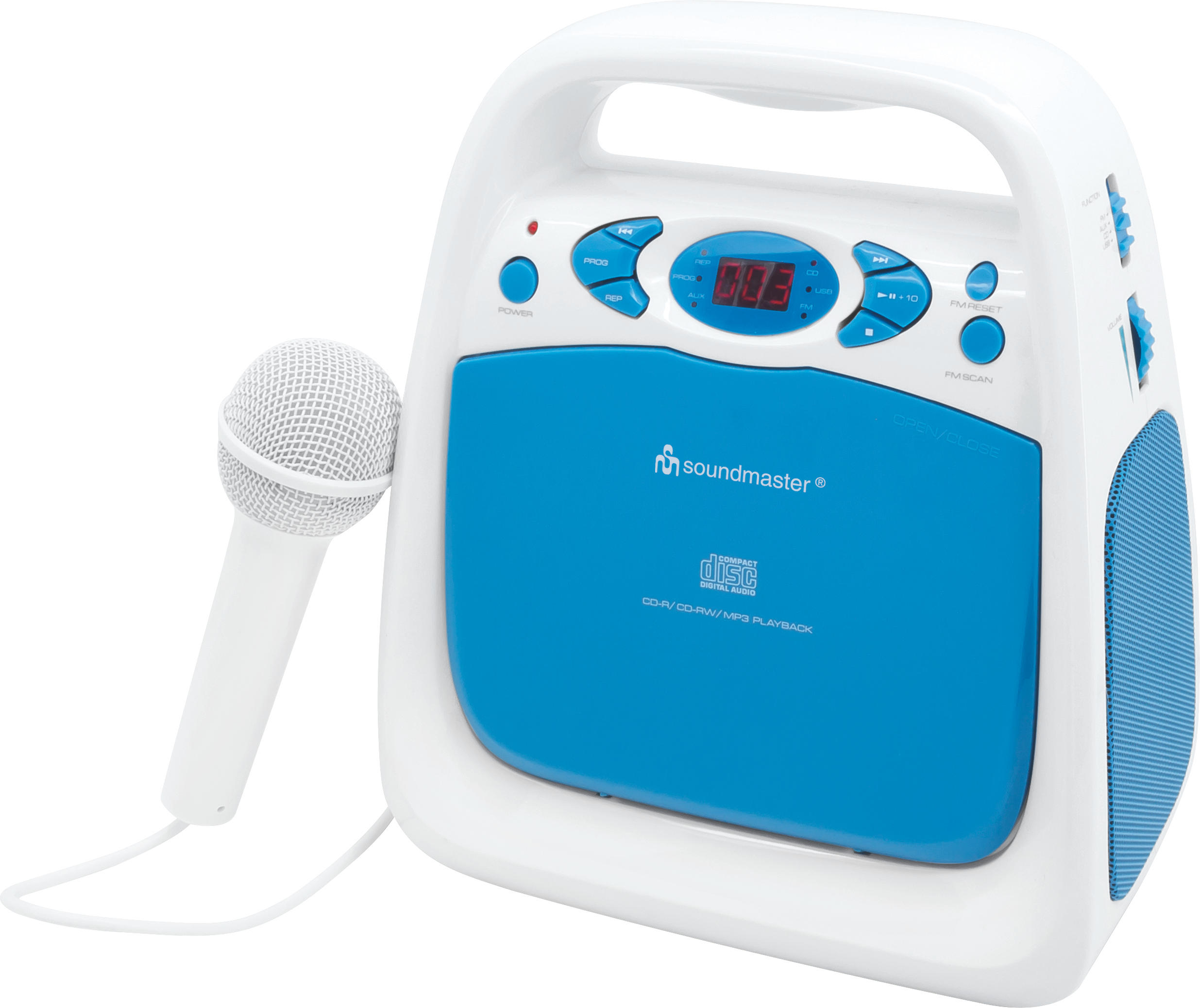 SOUNDMASTER KCD 50 - Tragbares CD-Radio (FM, Blau/weiss)