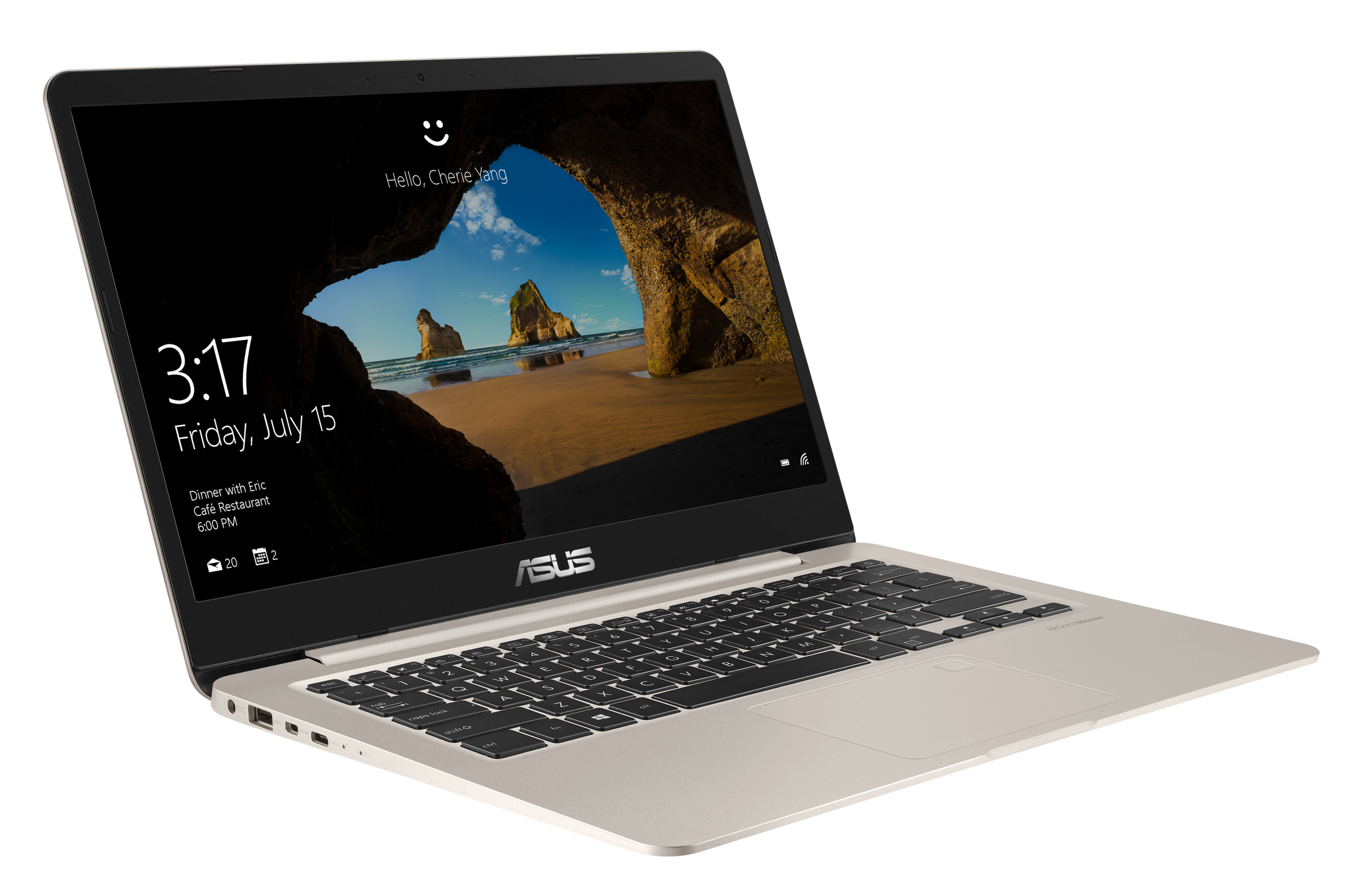 ASUS Notebook VivoBook S14 S406UA-BM012T, gold - Ausstellungsstück Notebook, 14 Zoll, Full-HD, Intel® Core™ i5-8250U Prozessor
(6MB Cache, bis zu 3.40 GHz), 8 GB, 256 GB SSD