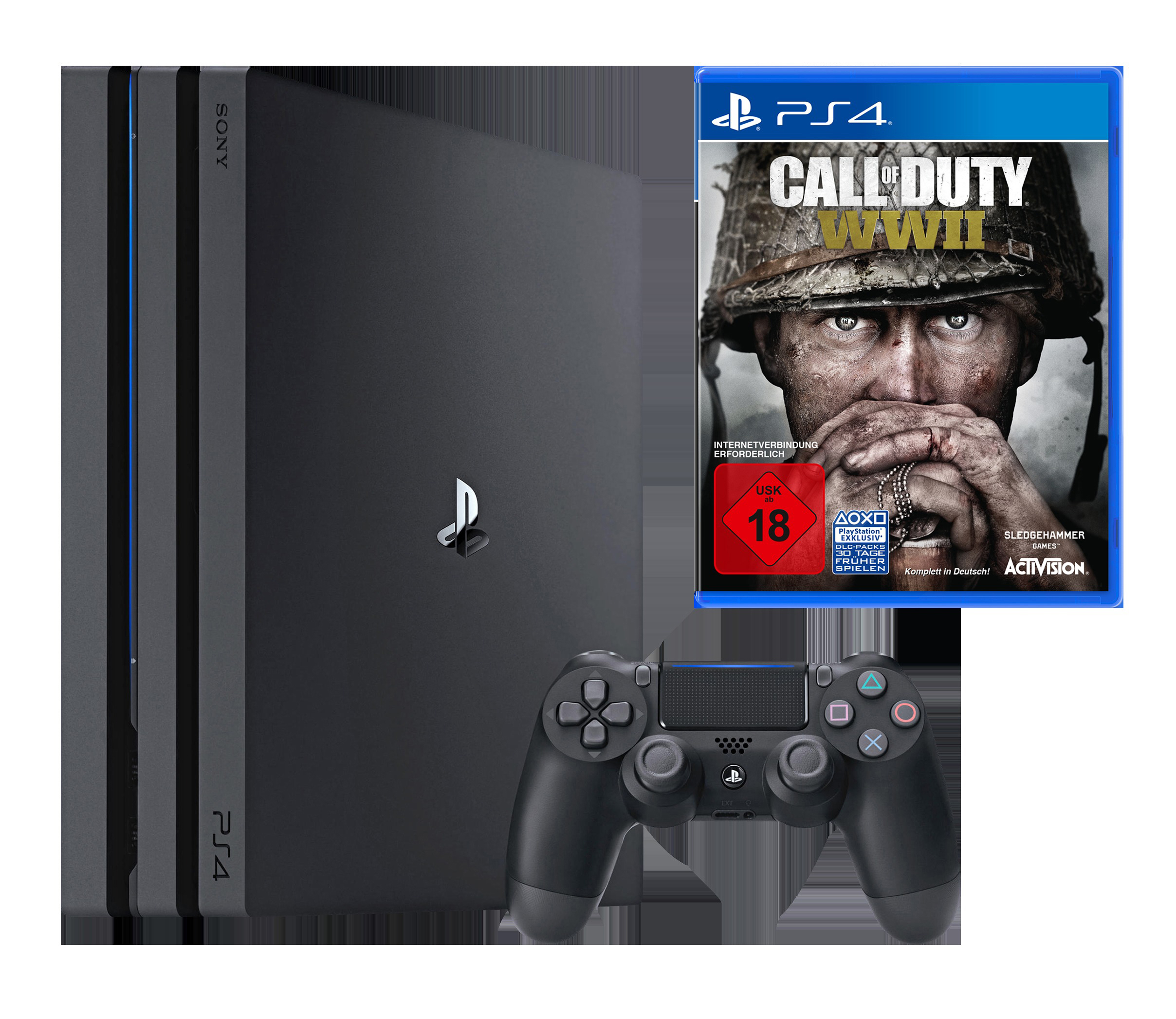 SONY PlayStation 4 Pro 1TB Schwarz + Call of Duty WWII + That's You Voucher