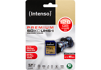 INTENSO MIC-SDXC PREMIUM UHS-I 128GB - Speicherkarte  (128 GB, 10 MB/s, Blau)