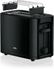 2-Schlitz-Toaster PurEase HT 3010 BK in Schwarz mit Brötchenaufsatz