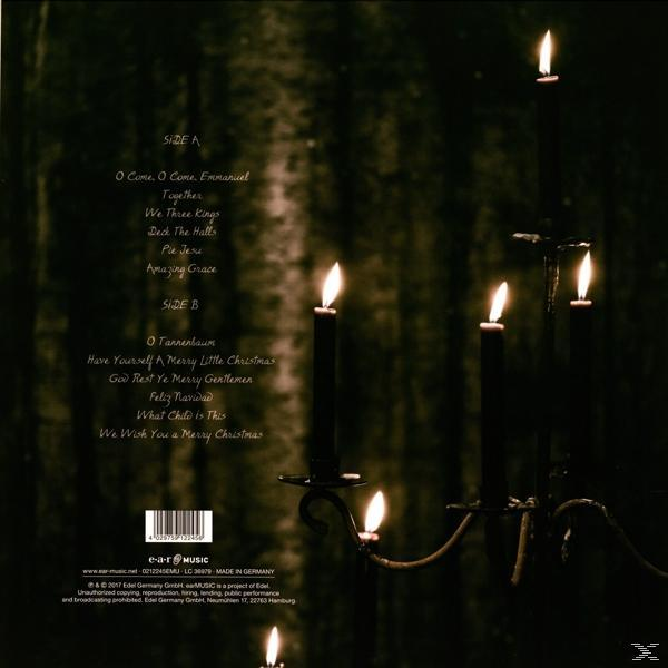 CD-Cover mit Kerzen und Text. Seite A und B listet Songs, darunter "Amazing Grace".