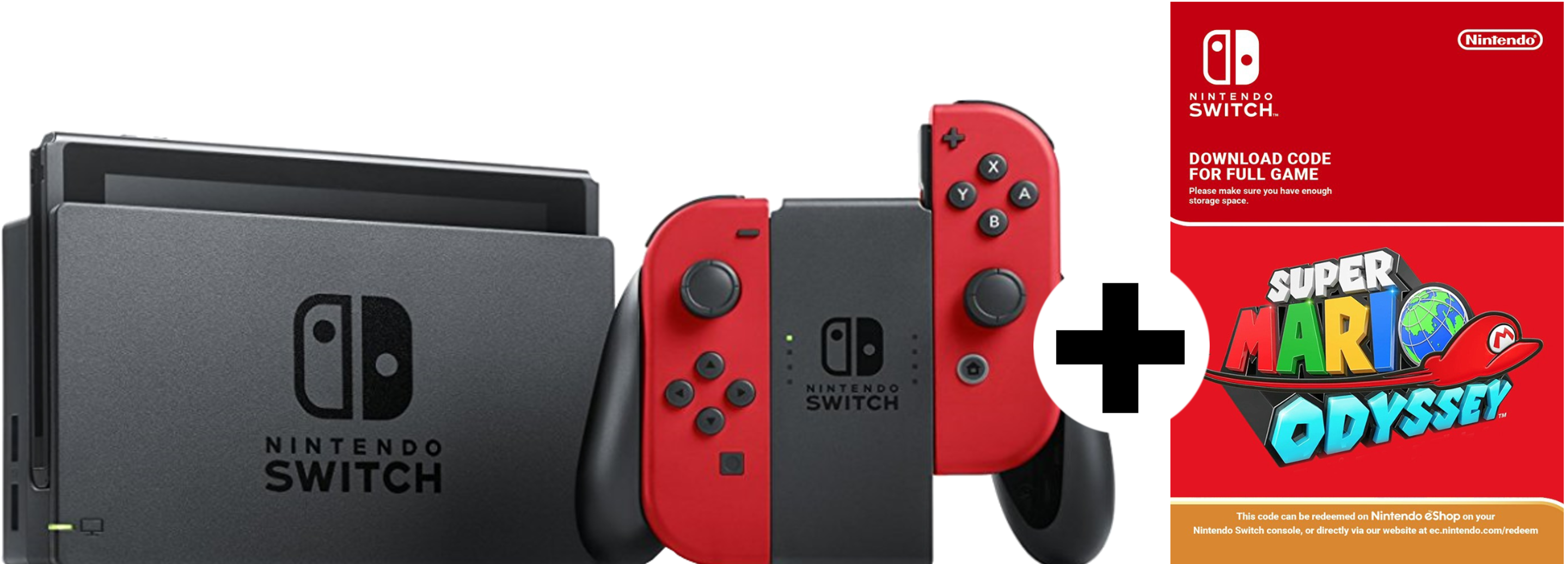NINTENDO Switch Rot + Mario Odyssey (DLC)