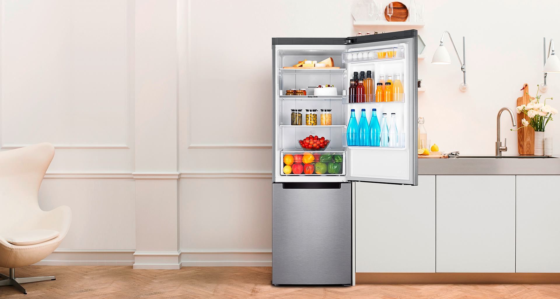 SAMSUNG RL30J3005SA Kühlgefrierkombination (E, 321 l, 1780 mm hoch, Edelstahl)