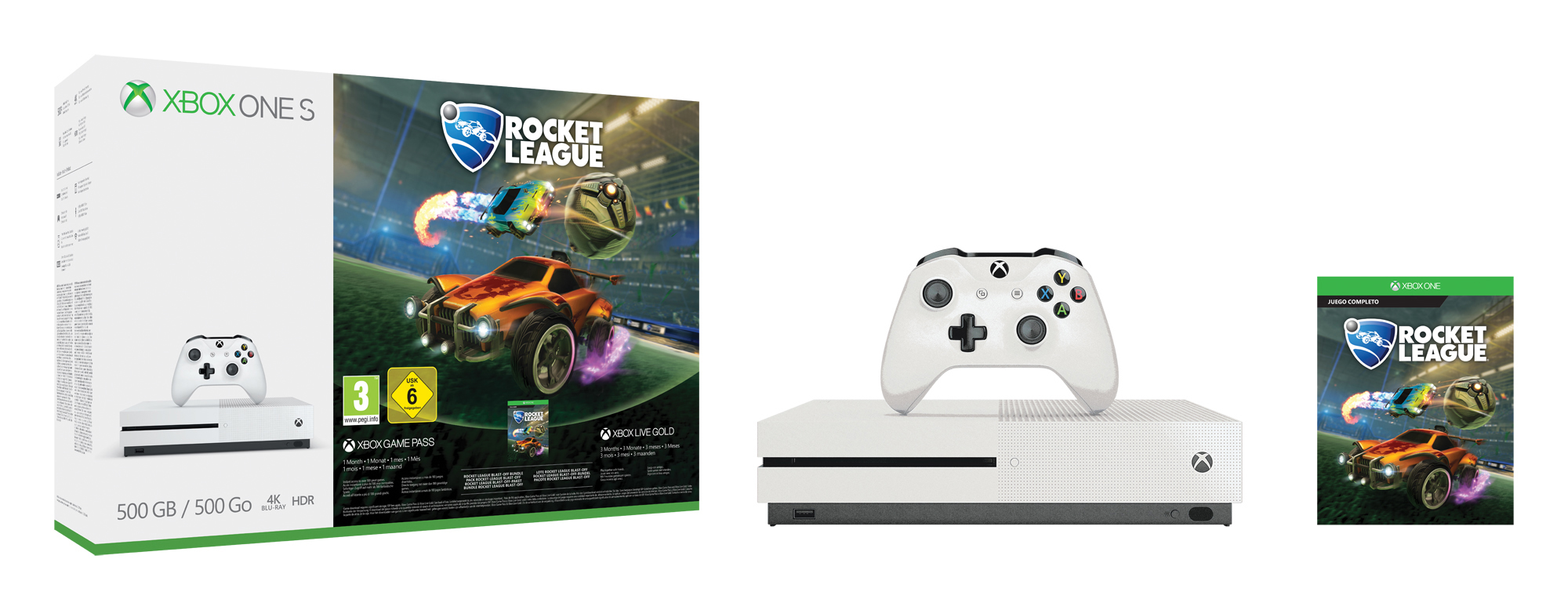 MICROSOFT Xbox One S 500GB Konsole - Rocket League Bundle