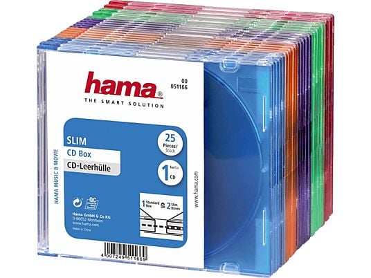 HAMA Boîtier CD Slim - Custodie vuote per CV (Multicolore)