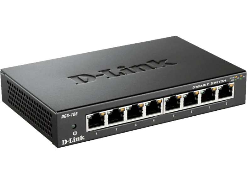 DLINK DGS-108/E - commutatore (Nero)