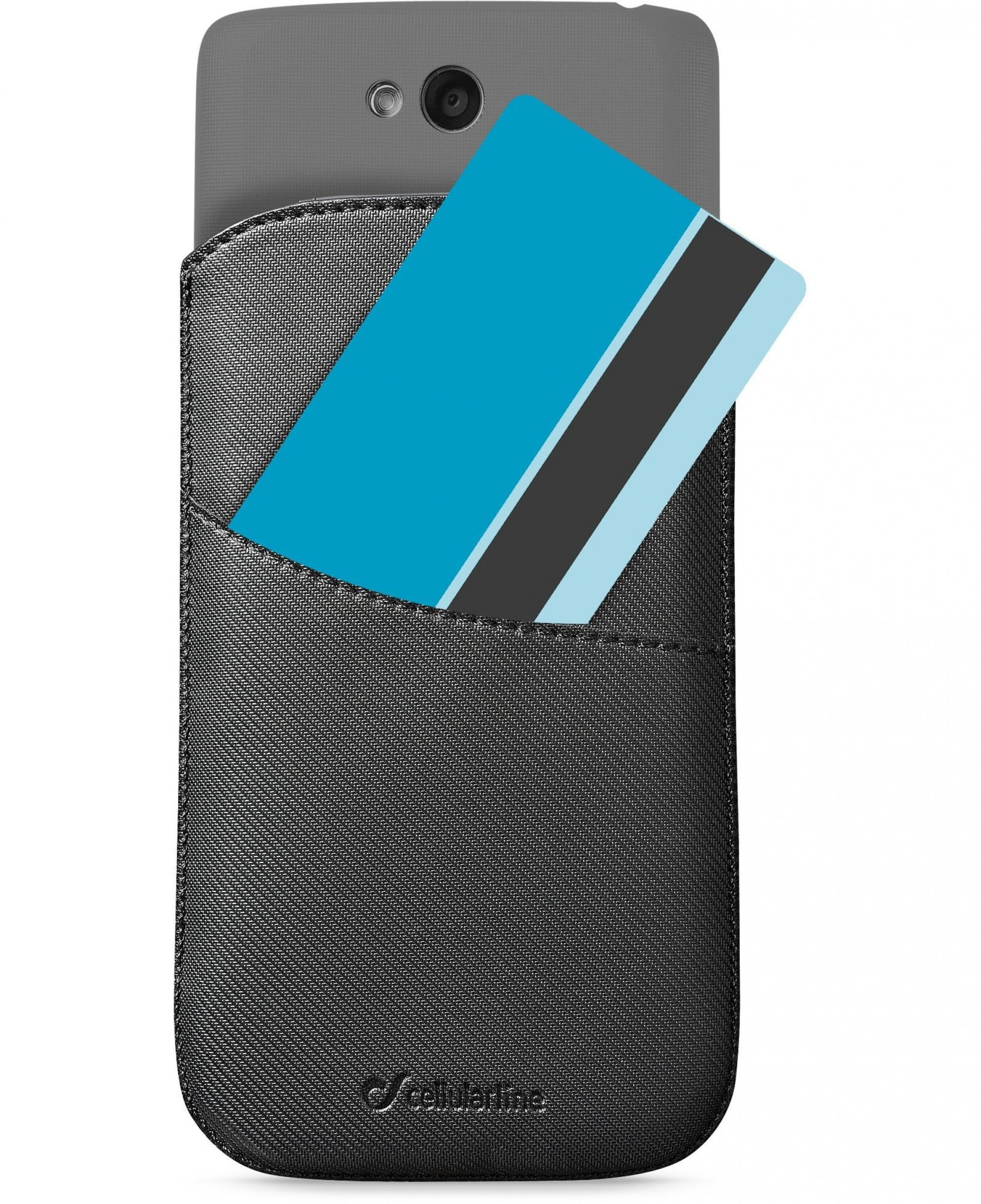 CELLULARLINE Sac Cuir Slide & Pull 5.4" Noir (SLIDEPULL3XK)