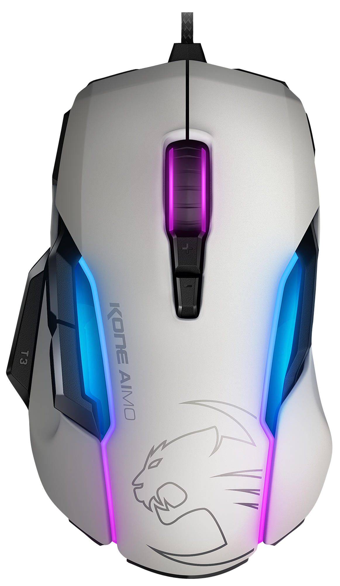 ROCCAT Kone Aimo Gaming Maus, Weiß/Leuchtfarbe: Mehrfarbig