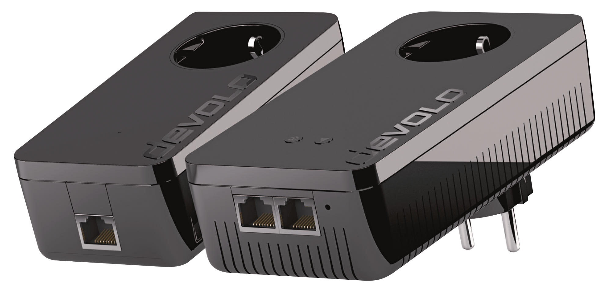 DEVOLO DLAN 1200+ WiFi Black Starter Kit Powerline Adapter 1200 Mbit/s Kabellos und Kabelgebunden