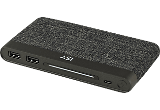 Power Bank - ISY IAP-5000, 10000 mAh, 2 ranuras USB, Carga simultánea, Negro
