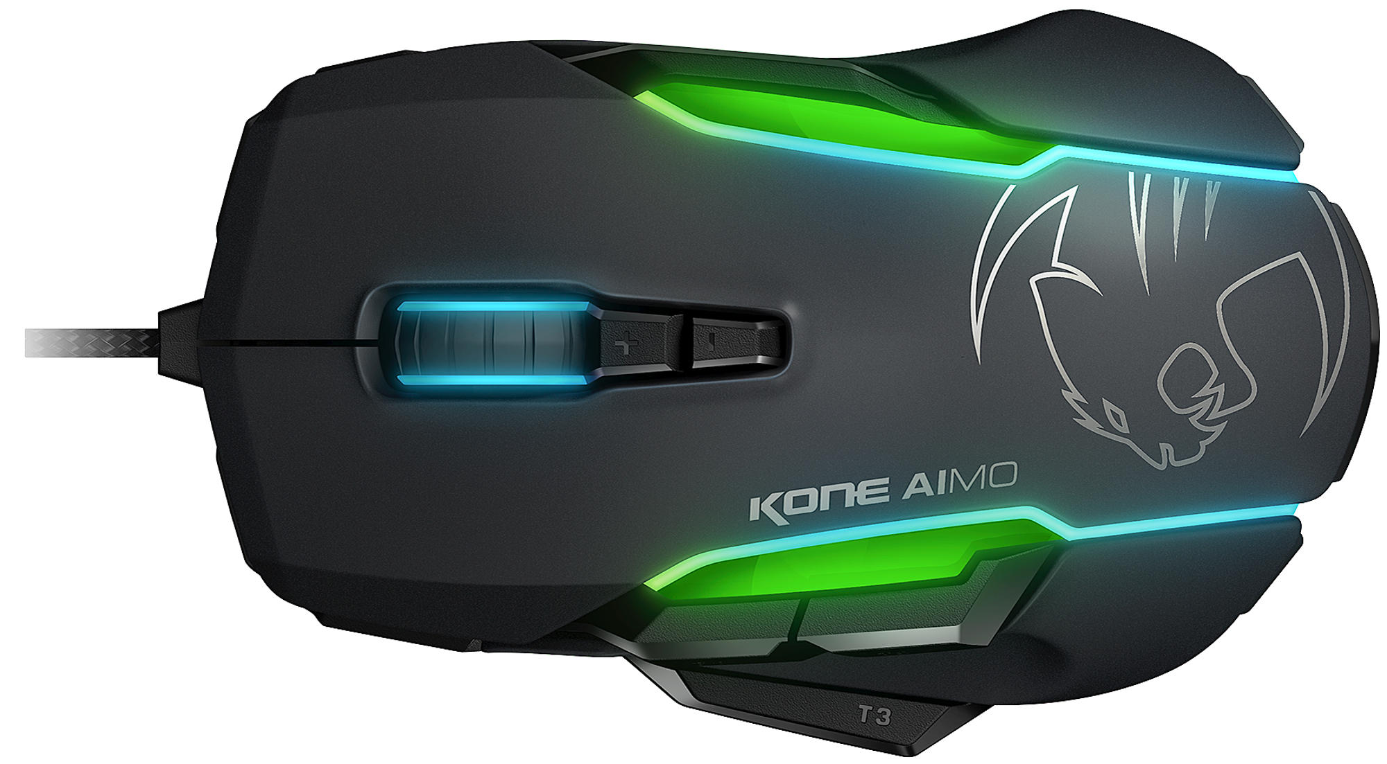 ROCCAT Kone Aimo Gaming Maus, Schwarz/Leuchtfarbe: Mehrfarbig