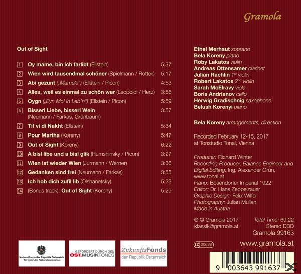 CD-Cover mit Titelliste und Credits für ein Musikalbum.