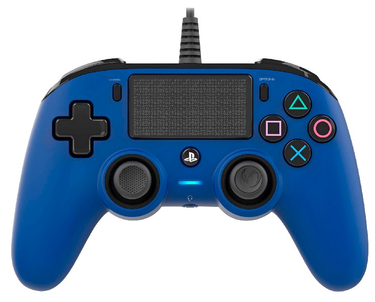 Mando Wired Para ps4 azul nacon compacto color normal ps4ofcpadblue gamepad playstation 4 controller cable licencia oficial sony ps4pc