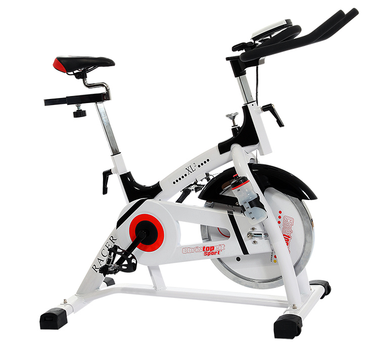 CHRISTOPEIT Racer Bike XL 2 weiß Heimtrainer, Weiß/Schwarz