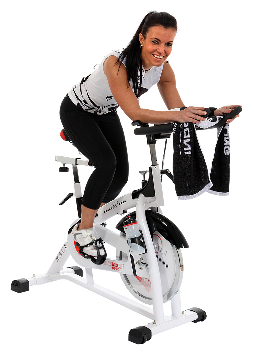 CHRISTOPEIT Racer Bike XL 2 weiß Heimtrainer, Weiß/Schwarz