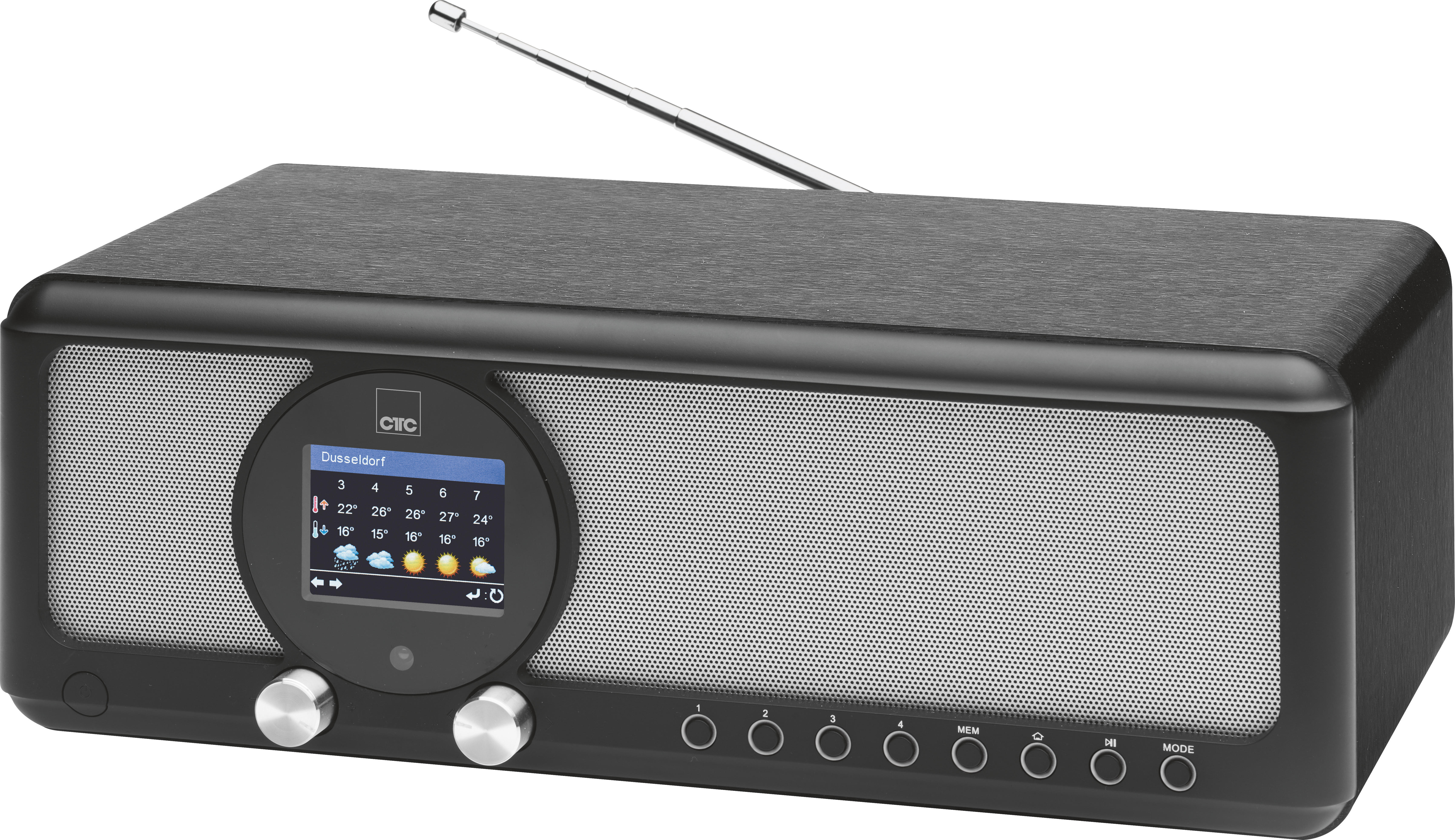 CTC IR 7004 BT Internetradio, Internet Radio, FM, Bluetooth, Schwarz